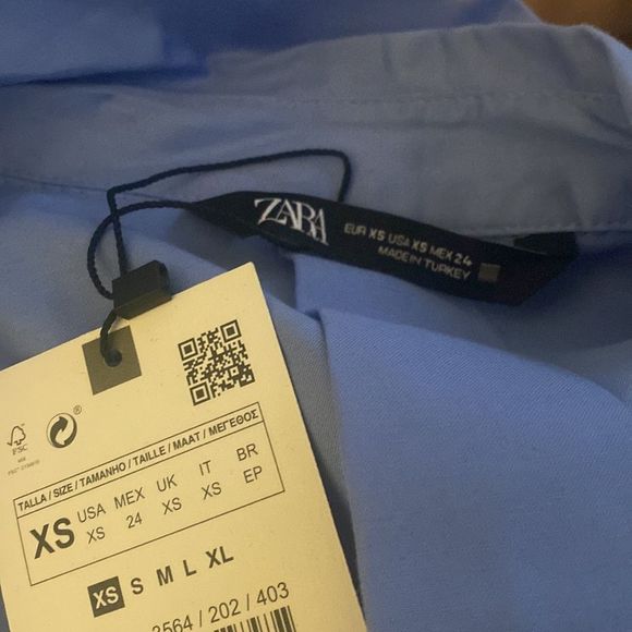 NWT ZARA WOMAN OVERSIZED SATIN EFFECT POPLIN BUTTON DOWN SHIRT - Picture 10 of 10